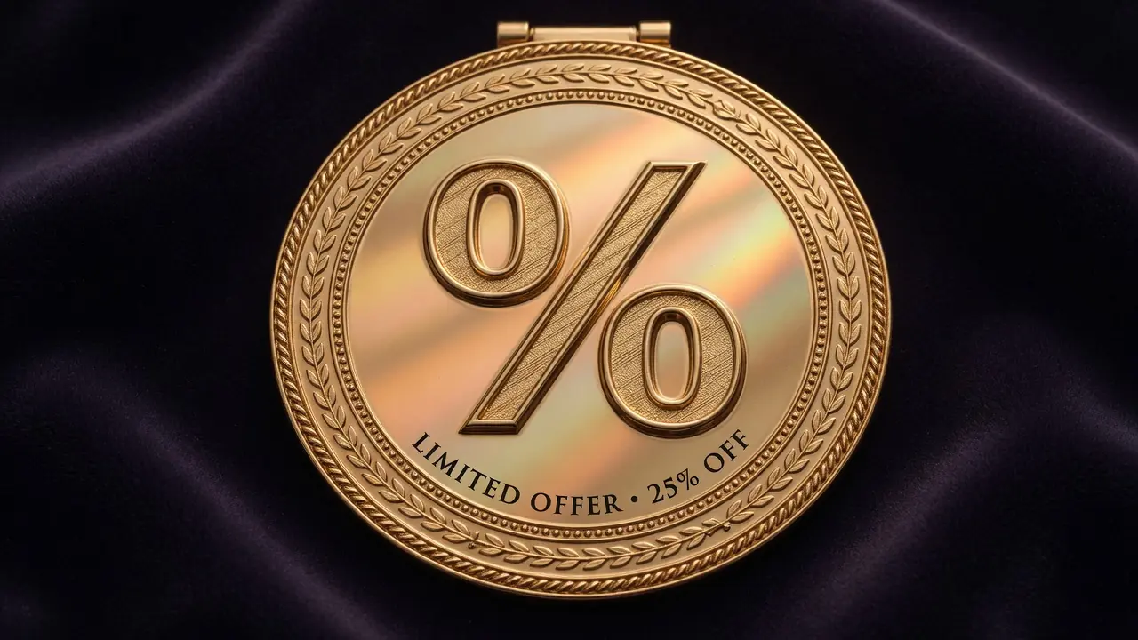 Goldenes Promotionsabzeichen mit Prozentzeichen